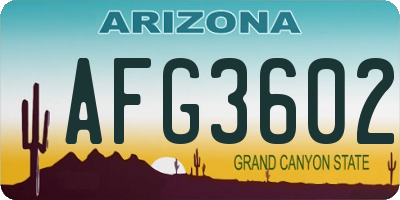 AZ license plate AFG3602