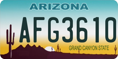 AZ license plate AFG3610
