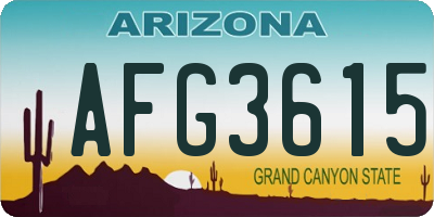 AZ license plate AFG3615