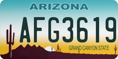 AZ license plate AFG3619