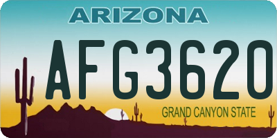 AZ license plate AFG3620
