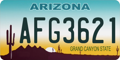 AZ license plate AFG3621