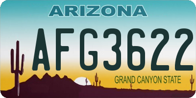 AZ license plate AFG3622