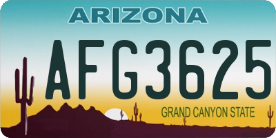 AZ license plate AFG3625
