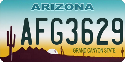 AZ license plate AFG3629