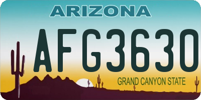 AZ license plate AFG3630