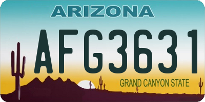 AZ license plate AFG3631