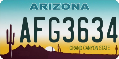 AZ license plate AFG3634