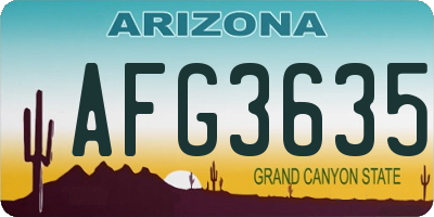 AZ license plate AFG3635
