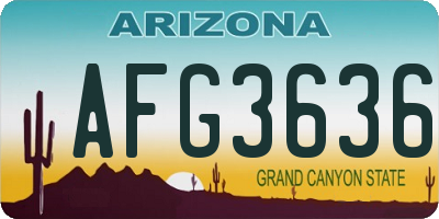 AZ license plate AFG3636