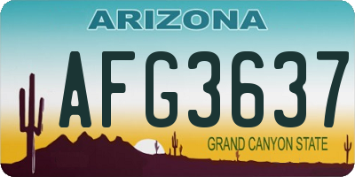 AZ license plate AFG3637