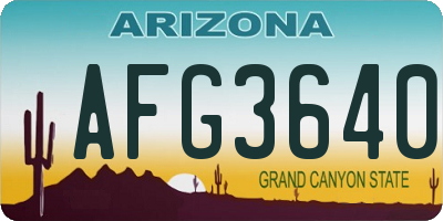 AZ license plate AFG3640