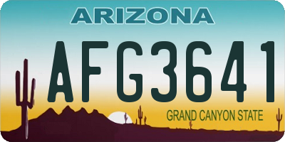 AZ license plate AFG3641
