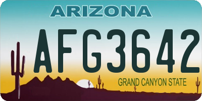 AZ license plate AFG3642