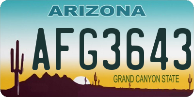 AZ license plate AFG3643