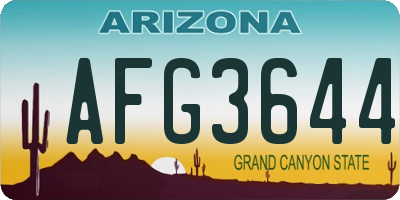 AZ license plate AFG3644