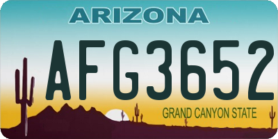 AZ license plate AFG3652