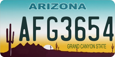 AZ license plate AFG3654