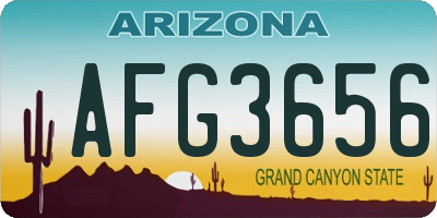 AZ license plate AFG3656