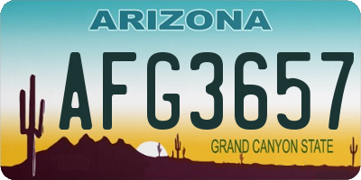 AZ license plate AFG3657