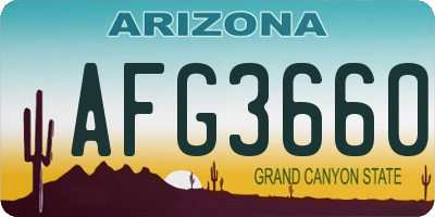 AZ license plate AFG3660