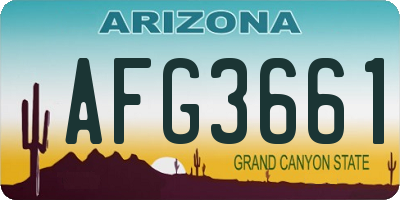AZ license plate AFG3661