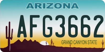 AZ license plate AFG3662