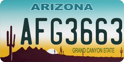AZ license plate AFG3663