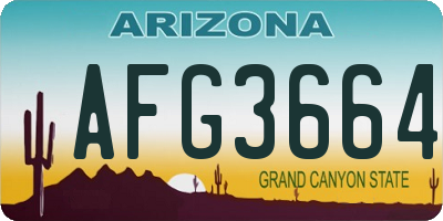 AZ license plate AFG3664