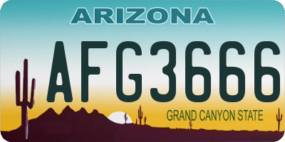 AZ license plate AFG3666