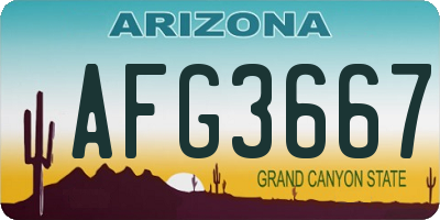 AZ license plate AFG3667
