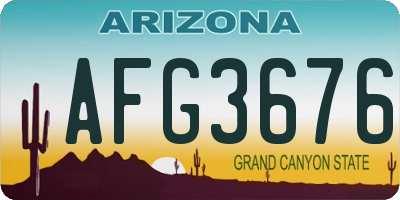AZ license plate AFG3676