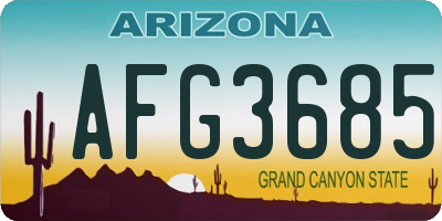 AZ license plate AFG3685