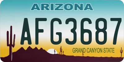 AZ license plate AFG3687