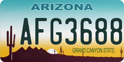 AZ license plate AFG3688