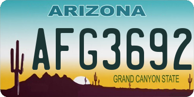AZ license plate AFG3692