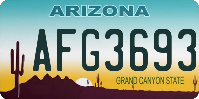 AZ license plate AFG3693
