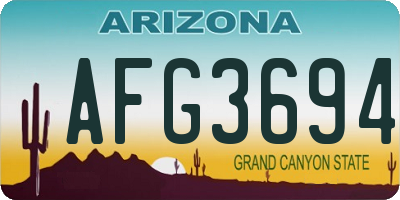AZ license plate AFG3694