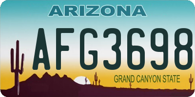 AZ license plate AFG3698