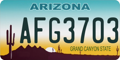 AZ license plate AFG3703