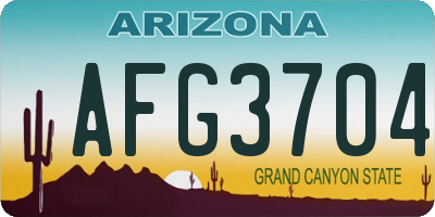 AZ license plate AFG3704