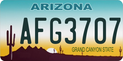 AZ license plate AFG3707