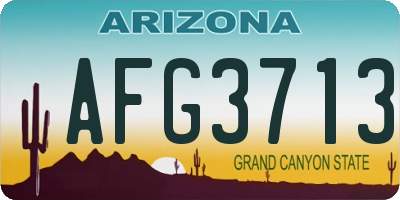 AZ license plate AFG3713