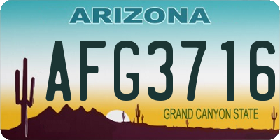 AZ license plate AFG3716