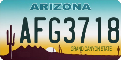 AZ license plate AFG3718