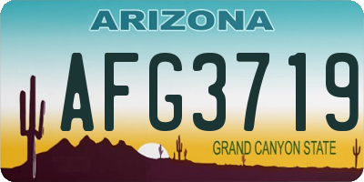 AZ license plate AFG3719