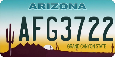 AZ license plate AFG3722