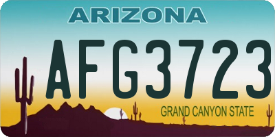 AZ license plate AFG3723