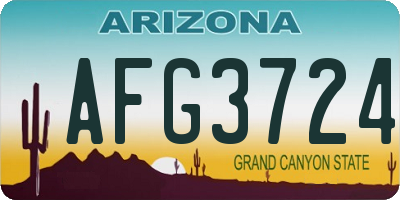 AZ license plate AFG3724