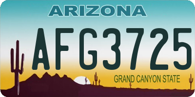 AZ license plate AFG3725